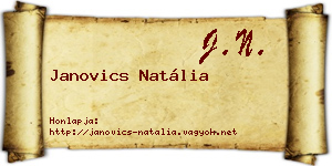 Janovics Natália névjegykártya